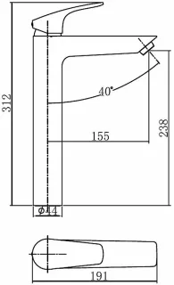 Смеситель для раковины Aquanet Static Black AF330-11B 261821 чёрный матовый